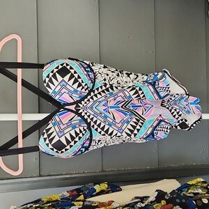 Geometric print bathing suit